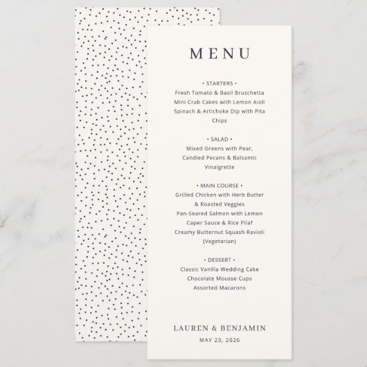 Elegante wit menu sjabloon (Voorkant / Achterkant)