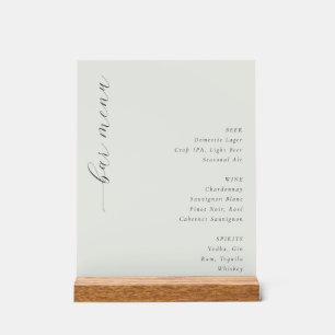 Elegante Wit-Minimalistische Barmenu Acryl Bord