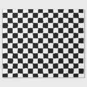 Elegante wit-zwarte schaakbordschildering cadeaupapier (Vlak)