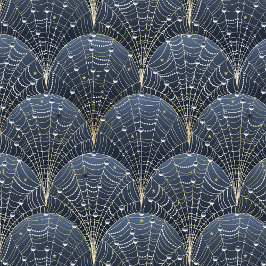 Elegante Witch Blue en Gold Art Deco Patroon Inpakpapier Vel