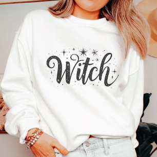 Elegante "Witch" Zwart-wit Halloween Vrouwen T-shirt