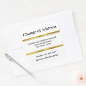 Elegante witgouden adreswijziging vierkante sticker (Envelop)