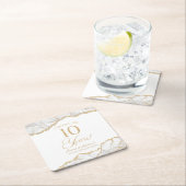 Elegante witgouden agaat 10e Jubileum partij Kartonnen Onderzetters (Insitu)