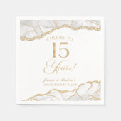 Elegante witgouden agaat 15e Jubileum partij Servet (Voorkant)