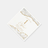 Elegante witgouden agaat 1e Jubileum partij Servet (Hoek)