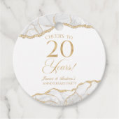 Elegante witgouden agaat 20e Jubileum partij Bedankjes Labels (Voorkant)