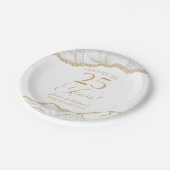 Elegante witgouden agaat 25e Jubileum partij Papieren Bordje (Gekanteld)