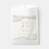 Elegante witgouden agaat 25e verjaardagsfeest bedankzakje (Voorkant)