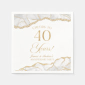 Elegante witgouden agaat 40e Jubileum partij Servet (Voorkant)