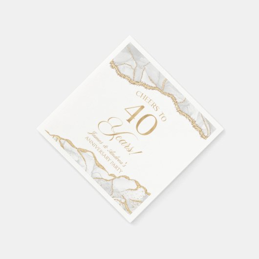 Elegante witgouden agaat 40e Jubileum partij Servet (Hoek)