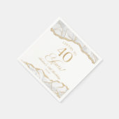 Elegante witgouden agaat 40e verjaardagsfeest servet (Hoek)