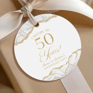 Elegante witgouden agaat 50e Jubileum partij Bedankjes Labels