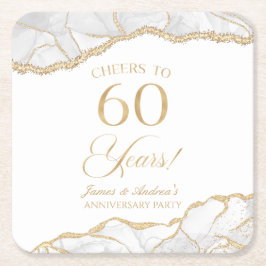 Elegante witgouden agaat 60e Jubileum partij Kartonnen Onderzetters