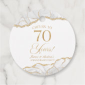 Elegante witgouden agaat 70e Jubileum partij Bedankjes Labels (Achterkant)