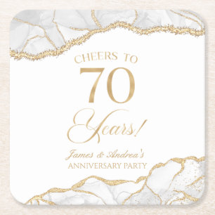Elegante witgouden agaat 70e Jubileum partij Kartonnen Onderzetters