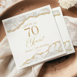 Elegante witgouden agaat 70e verjaardagsfeest servet