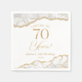 Elegante witgouden agaat 70e verjaardagsfeest servet (Voorkant)