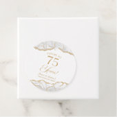 Elegante witgouden agaat 75e Jubileum partij Bedankjes Labels (In situ)