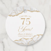 Elegante witgouden agaat 75e Jubileum partij Bedankjes Labels (Voorkant)