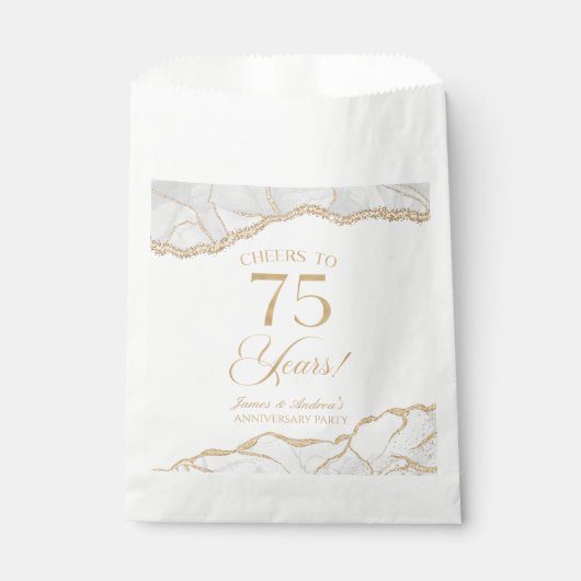 Elegante witgouden agaat 75e Jubileum partij Bedankzakje (Voorkant)