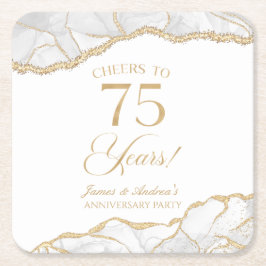 Elegante witgouden agaat 75e Jubileum partij Kartonnen Onderzetters