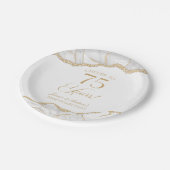 Elegante witgouden agaat 75e Jubileum partij Papieren Bordje (Gekanteld)