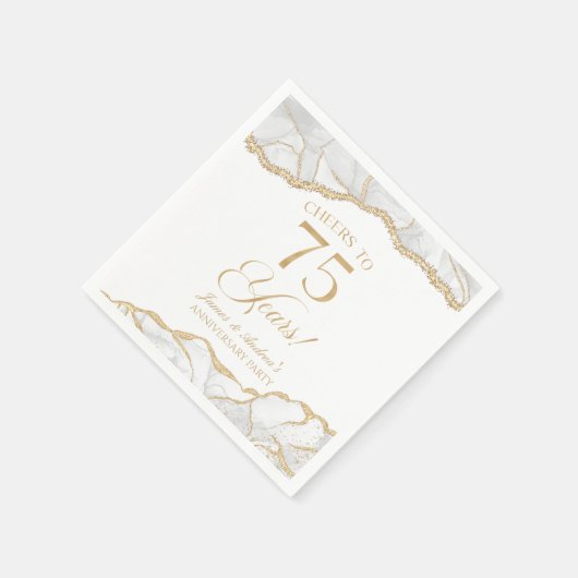 Elegante witgouden agaat 75e Jubileum partij Servet (Hoek)