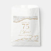 Elegante witgouden agaat 75e verjaardagsfeest bedankzakje (Voorkant)