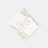 Elegante witgouden agaat 75e verjaardagsfeest servet (Hoek)