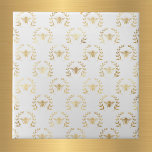 Elegante witgouden bijen Laurel krans Tegeltje<br><div class="desc">Witte tegel met goudbijen in laurierkrans.</div>