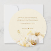 Elegante witgouden bloemen Moederdag Feestdagenkaart (Achterkant)