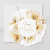 Elegante witgouden bloemen Moederdag Feestdagenkaart (Voorkant)