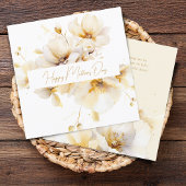 Elegante witgouden bloemen Moederdag Feestdagenkaart