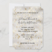 Elegante witgouden bruiloft kaart (Voorkant)