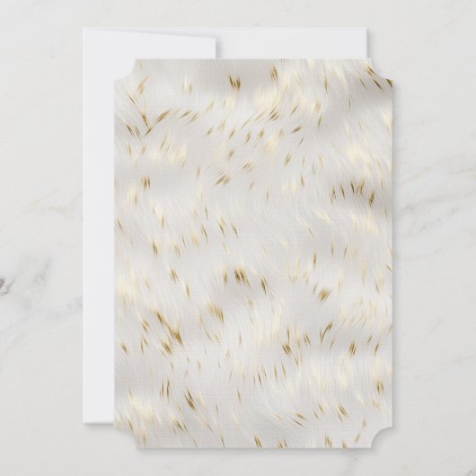 Elegante witgouden bruiloft kaart (Achterkant)