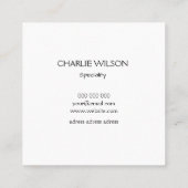 Elegante witgouden folie gestreepte met lijst vierkante visitekaartje (Achterkant)