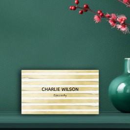 Elegante witgouden folie gestreepte professional visitekaartje