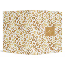 Elegante witgouden folie luipaard print monogramme