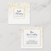 Elegante witgouden glitter chique weddingplanner vierkante visitekaartje (Voorkant / Achterkant)