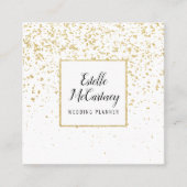 Elegante witgouden glitter chique weddingplanner vierkante visitekaartje (Voorkant)
