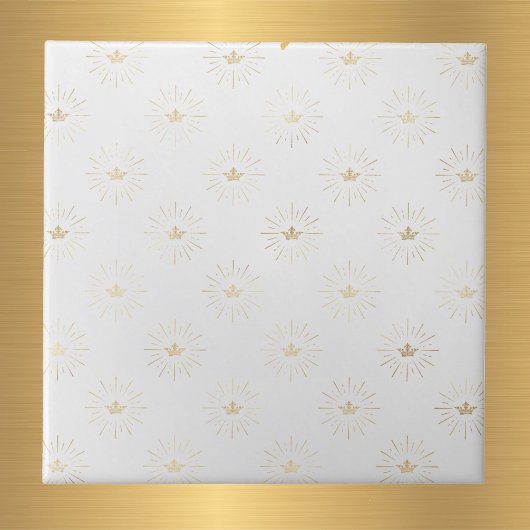 Elegante witgouden kroon Starburst Tegeltje