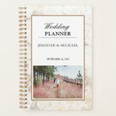 Elegante witgouden marmeren foto Wedding planner (Voorkant)