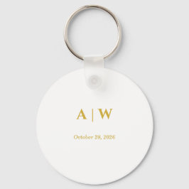 Elegante witgouden minimalistische trouw sleutelhanger
