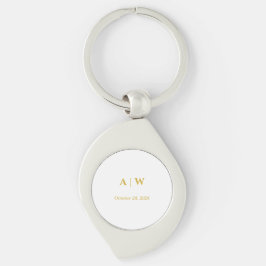 Elegante witgouden minimalistische trouw sleutelhanger