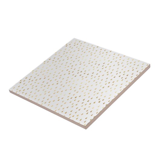 Elegante witgouden regendruppels tegeltje (Zijkant)