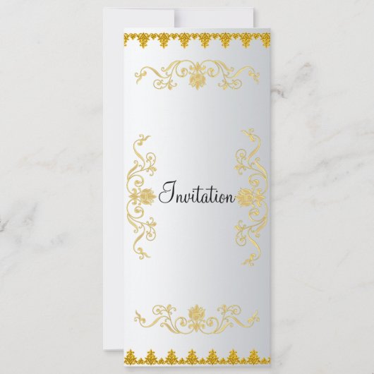 Elegante witgouden uitnodiging (Voorkant)