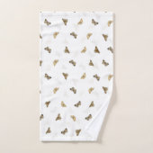 Elegante witgouden vlinders bad handdoek (Handdoek)