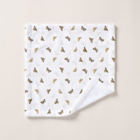 Elegante witgouden vlinders bad handdoek (Wasdoekje)