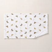 Elegante witgouden vlinders bad handdoek (Handdoek)
