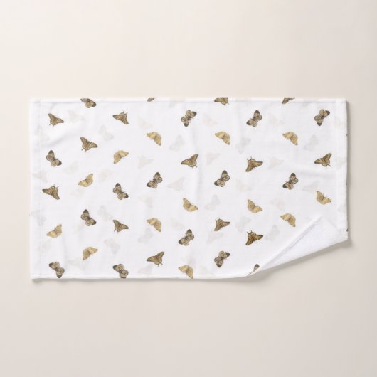 Elegante witgouden vlinders bad handdoek (Handdoek)